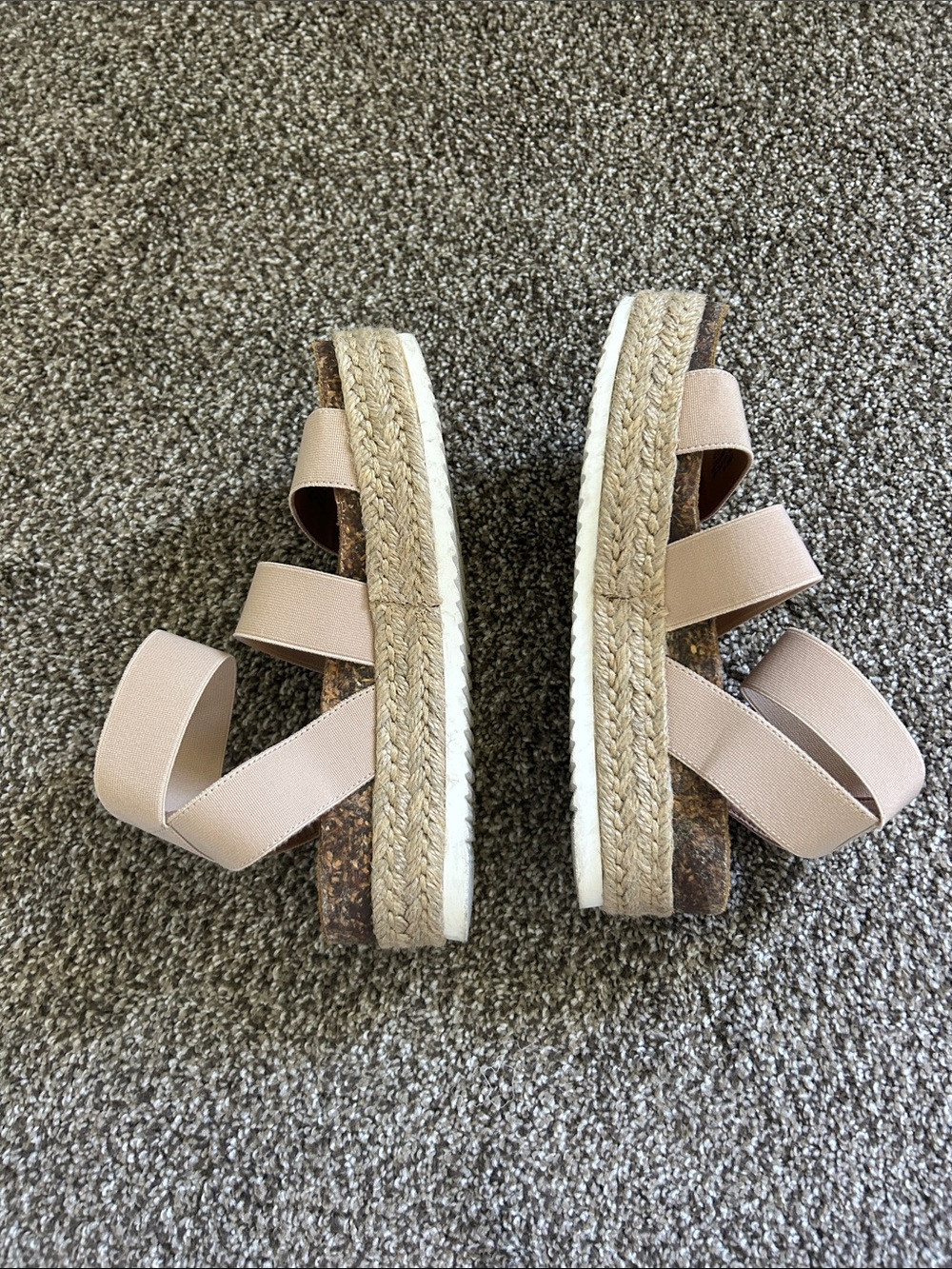 Steve Madden Womens Neutral Elastic Strap Platform Sandals - Nude - Picture 3 of 5
